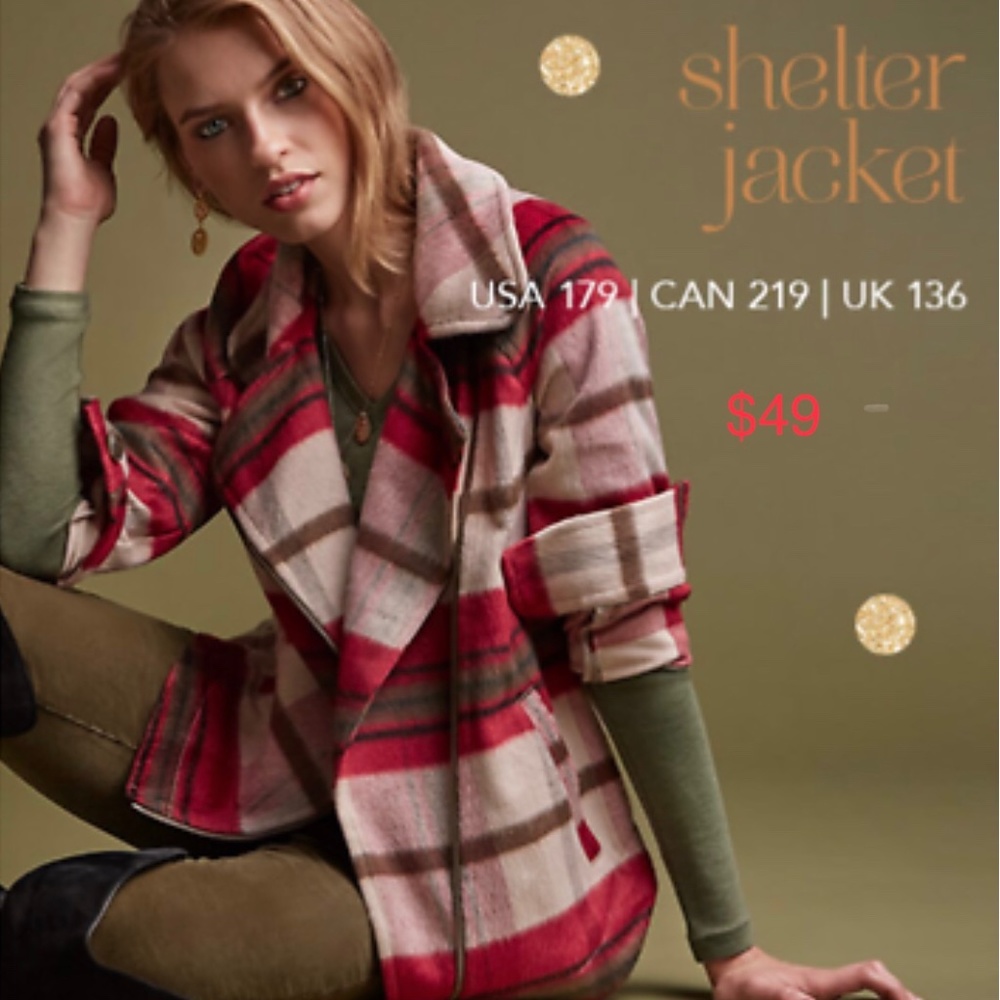 Cabi red plaid jacket size XS